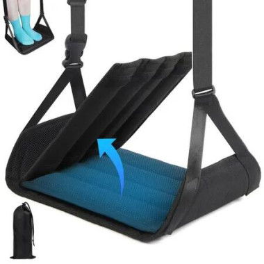 Foot Hammock for Plane Travel with Detachable Hardboard Portable Footrest for Air Travel Essentials Long Flight