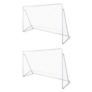 Football Goal Nets Steel 2 Pcs 240x90x150 Cm