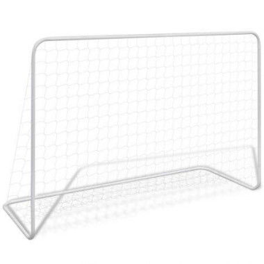 Football Goal with Net 182x61x122 cm Steel White