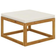 Detailed information about the product Footrest With Cream White Cushion Solid Acacia Wood