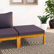 Detailed information about the product Footrest With Dark Grey Cushion Solid Acacia Wood