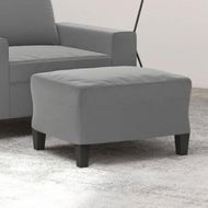 Detailed information about the product Footstool Dark Grey 60x50x41 cm Microfibre Fabric