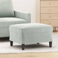 Detailed information about the product Footstool Light Grey 60x50x41 cm Velvet