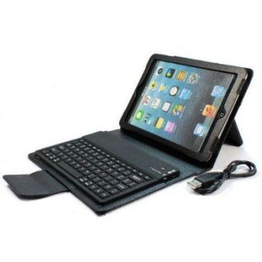 For Apple IPad Mini Stand Plastic + TPU Case Cover With Wireless Bluetooth Keyboard - Black.