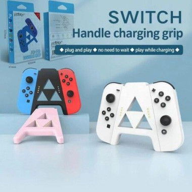 For Joy OLED Switch With Charging Grip Handle Bracket Charger Bracket For Switch Handle Holder (White)