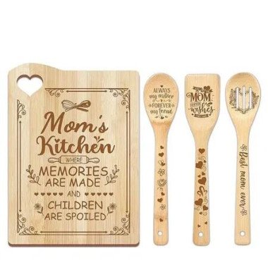 For Mom Cutting Board Set Bamboo Chopping Board EcoFriendly Chef Mothers Day Birthday Gifts Female Sister Anniversary Christmas Kitchen Present
