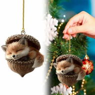 Detailed information about the product Forest Animal Acorn Ornaments Cozy Forest Christmas Ornaments,2026 Pine Cone Animal Decoration,Woodland Creature Hanging Ornament (2D Flat)
