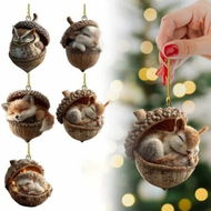 Detailed information about the product Forest Animal Acorn Ornaments Cozy Forest Christmas Ornaments,2026 Pine Cone Animal Decoration,Woodland Creature Hanging Ornament