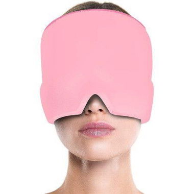 Form Fitting Head Gel Ice Cap Cold Therapy Ice Head Wrap Ice Pack Mask Cold Cap-Pink