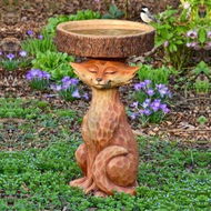 Detailed information about the product Fox Bird Feeder Resin Statue Figurine Decoration Animal Living Room Candy Plate Storage Garden Home Decor