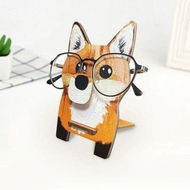 Detailed information about the product Fox Corgi Glasses Stand Christmas Gift Cute Pet Wooden For Desktop