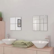 Detailed information about the product Frameless Mirror Tiles Glass 16 pcs 20.5 cm