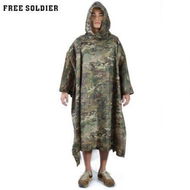 Detailed information about the product Free Solider Outdoor Multifunctional Camping Camouflage Packable Poncho Mat Raincoat