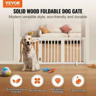 Detailed information about the product Free Standing Dog Gate, 24' H x 60' W Freestanding Pet Gate, 3 Panels Foldable Dog Gate for Wide and Narrow Passageways, Expandable Dog Barrier with Silent Foot Support for Indoor, White