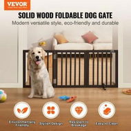 Detailed information about the product Free Standing Dog Gate 24x60 inch Freestanding Pet Gate Foldable Brown