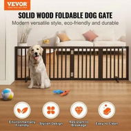 Detailed information about the product Free Standing Dog Gate 24x80.3 inch Freestanding Pet Gate Foldable Brown