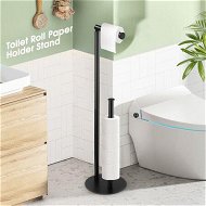 Detailed information about the product Free Standing Toilet Paper Holder Bathroom Organiser Spare Tissue Roll Storage Reserve Floor Stand Pole Dispenser RV Home Decor 65.5cm Black