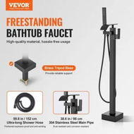 Detailed information about the product Freestanding Bathtub Faucet Floor Mount Freestanding Tub Filler Shower Mixer Taps Two Water Modes 360Â° Swivel Spout for Bathing & Showering Pet Bathing