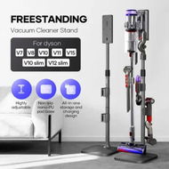 Detailed information about the product Freestanding Cordless Vacuum Cleaner Stand Rack Slim Aluminium Alloy Height Adjustable Stick Cleaning Accessory Cable Slot