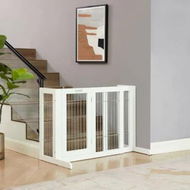 Detailed information about the product Freestanding Retractable Dog Barrier with Gate Large