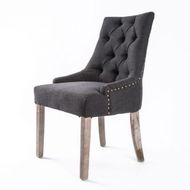 Detailed information about the product French Provincial Dining Chair Oak Leg AMOUR BLACK