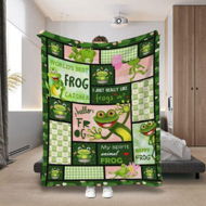 Detailed information about the product Frog Stuff For Girls Frog Fleece Blanket Christmas Birthday Flannel Blanket Soft Cozy Gifts For Frog Lovers (130X150CM)