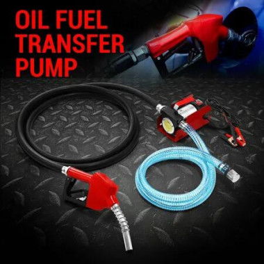 Fuel Transfer Pump Electric Diesel Kerosene 12V DC 10GPM Nozzle Hoses Portable Truck Excavator Reserve Tank Refuel