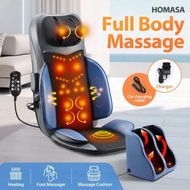 Detailed information about the product Full Body Massage Cushion Shiatsu Back Neck Massaging Chair Seat Pad Kneading Rolling Vibration Heating Relax with Foot Massager Remote Pillow Homasa