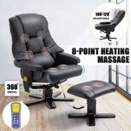 Detailed information about the product Full Body Massage Recliner Chair 8-Point Heated Office Chair Black