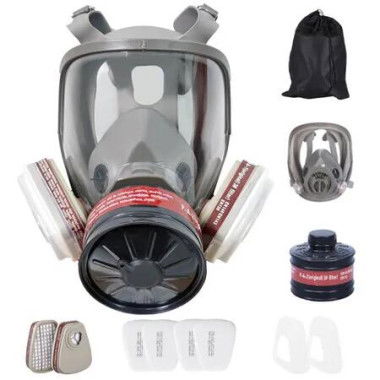 Full Face Gas Mask, Gas Masks Survival and Chemical with 40mm Activated Carbon Filter for Gases, Vapors, Dust, Chemicals