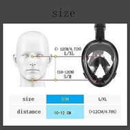 Detailed information about the product Full Face Snorkel Mask for and Youth (Size L/XL) - Silicone - White - Wide Field of View, Easy Breathing, No Fogging