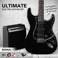 Detailed information about the product Full-Size Electric Guitar 39 inch with Bonus Amplifier Black Melodic