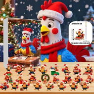 Detailed information about the product Funny Chicken 2025 Advent Calendar 24DAYS Christmas TREE Blind Box 2D Flat Acrylic Ornament 2026 Countdown Christmas Gift