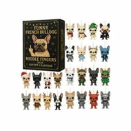 Detailed information about the product Funny Middle Finger French Bulldog Advent Calendar 24 Days Christmas Countdown Blind Box with Surprise Gift for Dog Lovers