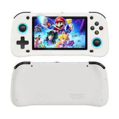 G28 Handheld Game Console 64G Card with 15000 Games, 4.3 Inch HD Screen Portable Retro Video Handheld Game Players Gift for Kids, White