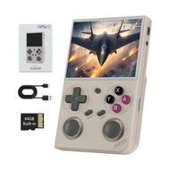 Detailed information about the product G350 Retro Gaming Console with 3.5 Inch IPS Screen Linux System Built in 64G TF Card 20+Emulators Pre-Installed 4371 Games Retro Game Console, Grey