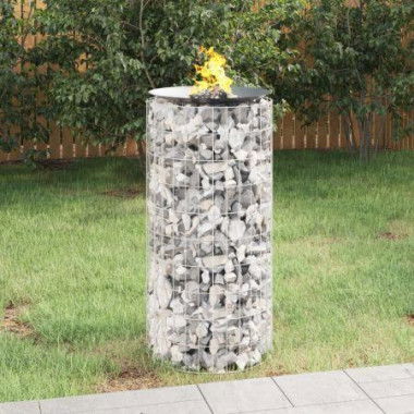 Gabion Fire Pit Ã˜ 50 cm Galvanised Iron