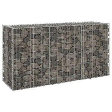 Gabion Wall With Covers Galvanised Steel 200x60x100 Cm