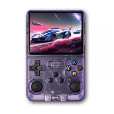 Game Console Handheld 3.5Inch Emulator Preinstalled Transparent 64GB Portable Retro Gaming Purple Device