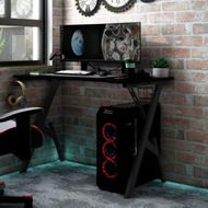 Detailed information about the product Gaming Desk with Y Shape Legs Black 90x60x75 cm