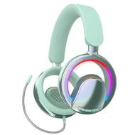 Detailed information about the product Gaming Headset Bluetooth Sound Card Over Ear PC Desktop Esports Surround Stereo Noise Cancel Mic Drivers Christmas Gift COL Cyan