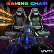 Detailed information about the product Gaming Office Chair Massage High Back RGB LED Armchair Executive Computer Racing Desk PU Leather Footrest Headrest Recliner Work Study Black