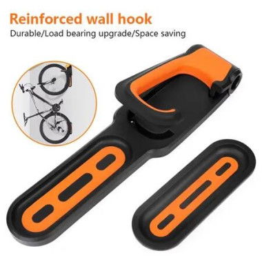 Garage Bike Rack with Tire Tray,Wall Mount Bike Hanging Storage System,Indoor Shed Wall Mount,Heavy Duty Holds Up to 30kg Color Black And Orange