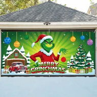 Detailed information about the product Garage Door Christmas Decorations Banner Large Backdrop Outdoor Merry Xmas Holiday Cover 400x180cm Festive Display Ornaments