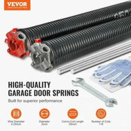 Detailed information about the product Garage Door Torsion Springs, Pair of 0.25 x 2 x 29inch, Garage Door Springs with Non-Slip Winding Bars, 16000 Cycles, Gloves and Mounting Wrench, Electrophoresis Coated for Replacement