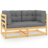 Detailed information about the product Garden 2-Seater Sofa With Cushions Solid Pinewood