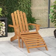 Detailed information about the product Garden Adirondack Chair With Footrest Solid Acacia Wood