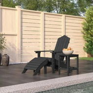 Detailed information about the product Garden Adirondack Chair with Footstool & Table HDPE Anthracite