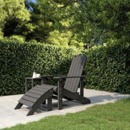 Detailed information about the product Garden Adirondack Chair With Footstool HDPE Anthracite