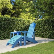 Detailed information about the product Garden Adirondack Chair With Footstool HDPE Aqua Blue